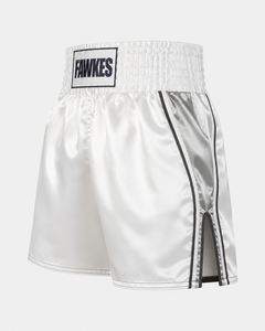 Shorts de boxe Fawkes 100% coton respirant à rayures noires et blanches, taille élastique, unisexe, vêtements de sport pour adultes, prix de gros, pas cher - Product Image 4