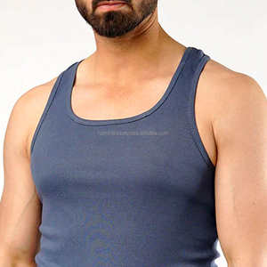 Débardeur de sport pour homme 100% coton sans manches, t-shirt musculaire pour l'entraînement, la remise en forme, l'été, décontracté, léger, vêtements de sport respirants à l'avant - Product Image 3