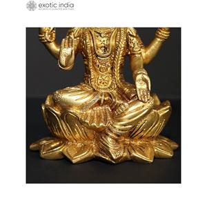 6 pulgadas diosa hindú Bala Ambika estatua de latón Bala Tripurasundari escultura de latón para el hogar, regalos y Templo hecho en La India - Product Image 3