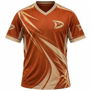 Camiseta de Esports Personalizada Terracotta Gold, Ecológica, de Secado Rápido, Transpirable, con Mangas de Malla Beige Sunburst Flare, Modelo 07, Unisex, para Gaming - Product Image 2