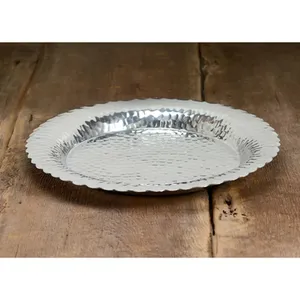 Modern Decorative Metal Display Tray Handmade for Elegant Residential InteriorsHandmade Metal Charger <b>Plate</b> Round Hammered - Product Image 2