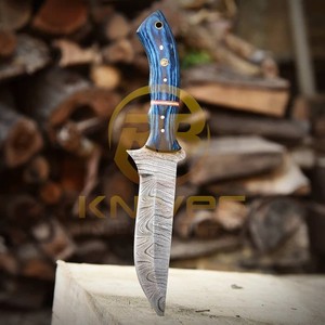 OEM DIY Damascus Steel Fixed Blade Hunting/Skinning <b>Knife</b> Straight Edge <b>Bone</b> <b>Handle</b> | Outdoor Camping <b>Knife</b> Leather Belt Sheath - Product Image 2