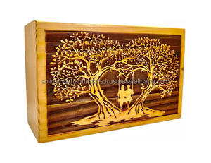 Urne funéraire en bois artisanale pour cendres d'adultes, urnes funéraires humaines, urnes de sépulture de haute qualité - Product Image 1