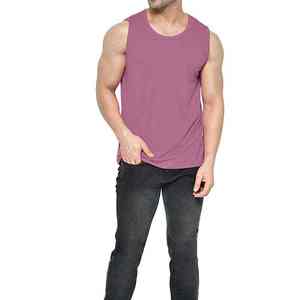 Men's 100% Cotton O-Neck Tank <b>Tops</b> Men's Fitness Custom Logo Quick Dry Bamboo Athletic Muscle Bodybuilding Activewear Seamless - Product Image 6