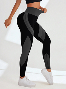 Leggings de yoga sin costuras de cintura alta para mujer, control de abdomen, elastano/nailon, pantalones de gimnasio, efecto fruncido en glúteos, personalizados para fitness - Product Image 6