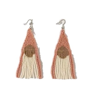 ต่างหูห้อยประดับลูกปัดปักมือ งานปักลูกปัดเต็มชิ้นโดย MD HANDICRAFTS - Product Image 1