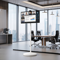 Monitor Inteligente Portátil Inalámbrico con Pantalla Táctil de 24, 27 y 32 Pulgadas, FHD 1080P, con Base Rodante, Personalizable y de Entrega Rápida de Fábrica, para Hogar, Fitness y Oficina