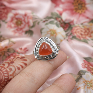 Orange Carnelian Gemstone <b>Ring</b> Pure 925 Sterling Silver Handmade <b>Statement</b> <b>Ring</b> Rose Gold Yellow Gold Plated Jewelry for Unisex - Product Image 6