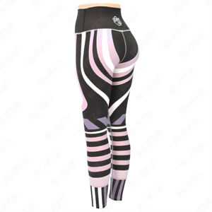 Leggings de yoga sans couture à taille élastique-Mélange de spandex/nylon personnalisé pour plus de flexibilité, de confort et de style dans les vêtements de sport. - Product Image 4