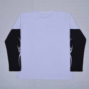 เสื้อยืดคอกลมแขนยาวคู่ คุณภาพสูง ทรงปกติสำหรับผู้ชาย ผ้าฝ้าย 100% สตรีทแวร์ สกรีนโลโก้ได้ เป็นมิตรกับสิ่งแวดล้อม - Product Image 2