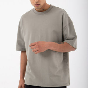 T-shirt basique homme à épaules tombantes 2025 Coupe oversize Ourlet incurvé Couleurs personnalisées Haute qualité 100% Coton Décontracté Streetwear OEM - Product Image 1