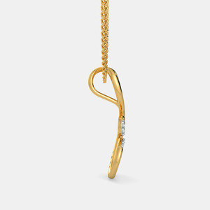 Collar con Colgante de Diamante Cultivado en Laboratorio, Doble Espiral, Oro Amarillo - Product Image 2