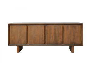 Modern Solid Wood Eco-Friendly <b>Sideboard</b> Four Panel Doors Tapered Legs Mid Century Design Living Room <b>Storage</b> Cabinet for Hotel - Product Image 3