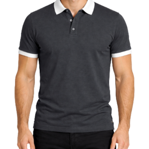 Polo homme slim fit avec logo personnalisé, col contrastant, bordure blanche, manches courtes, décontracté, sport, business, golf. - Product Image 3