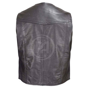 Chaleco de cuero elegante para hombre con costuras duraderas para motociclistas, actividades al aire libre y uso de moda. - Product Image 6
