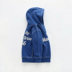 Custom Full Zip Hoodie Vintage Racing Graphic Heavyweight <b>Fleece</b> Hooded Sweatshirt Contrast Stitching Streetwear <b>Jacket</b> Unisex - Product Image 2