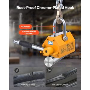 Sollevatore Magnetico Permanente al Neodimio N42 per Carichi Pesanti, Capacità di Trazione 880 Libbre, con Gancio in Acciaio e Maniglia di Rilascio - Product Image 2