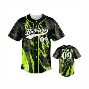 Camiseta de Béisbol Sublimada Transpirable con Diseño Estético, Estampado Gráfico Personalizado, Cierre de Botones, Estilo Casual para Europa - Product Image 1