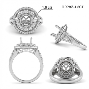 Bague de fiançailles semi-montée en diamant véritable blanc de 18 carats, coupe brillante, série Love, design classique, fabriquée en Chine, pour femmes, pour les fêtes - Product Image 4