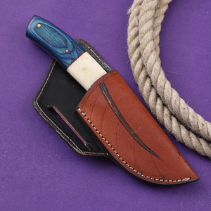 Handmade Fixed Blade Utility <b>Knife</b> Industrial Grade Wood <b>Bone</b> <b>Handle</b> Leather Sheath Full Tang 1095 Steel Hunting Camping Custom - Product Image 5