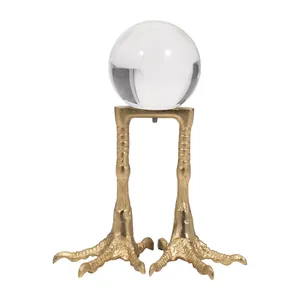 Gold-Plated Aluminium Bird Claw <b>Crystal</b> <b>Ball</b> Stand Round Figurine for Home Decoration Feng Shui - Product Image 6