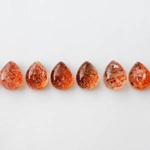 Cabochon de pierre de soleil rouge naturelle de qualité supérieure, forme poire, pierre précieuse en vrac pour la fabrication de bijoux DIY en gros - Product Image 4