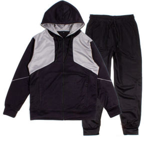 Unisex Hooded Tracksuit <b>Jacket</b> Color Blocking Full Length Zipper Fly Side Pockets Casual Autumn Wear 100% Polyester - Product Image 1