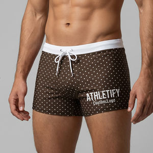 ATHLETIFY Maillots de bain pour hommes personnalisés à séchage rapide avec logo personnalisé + fermeture à cordon de serrage, durables, confortables, écologiques, pour l'été - Product Image 1