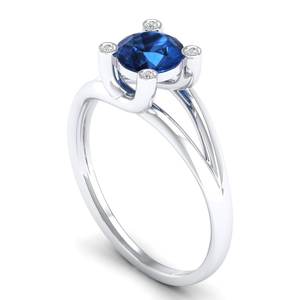 แหวนเงินแท้ 925 ประดับเพชรโมอิสซาไนต์ VVS คุณภาพสูงสำหรับผู้หญิง ทรงกลม 0.84 กะรัต พร้อมพลอยไพลินสีน้ำเงิน จาก REYES ราคาขายส่ง - Product Image 2