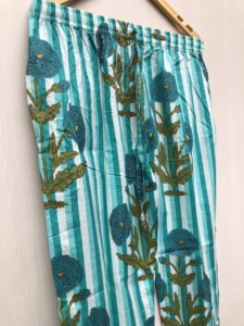Floral cotton night <b>suit</b> Handmade Cotton <b>Pajama</b> Set Hand Block Print Floral Indian Night <b>Suit</b> cotton wear dress - Product Image 4