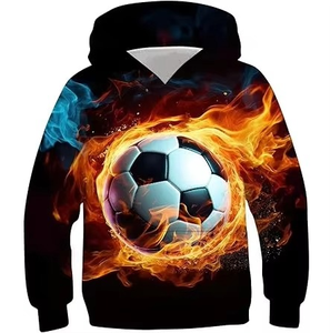 Sweat-shirt à capuche pour enfants avec motif 3D intégral, en molleton French Terry épais, coupe oversize, vêtements de sport, vêtements d'extérieur, personnalisable - Product Image 3