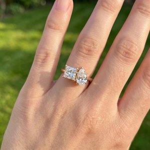 Bague en argent 925 avec moissanite, taille brillant rond, bijoux fins étincelants, bague tendance, cadeau élégant pour femme - Product Image 5