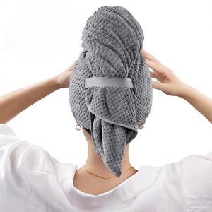 Serviette pour cheveux ultra absorbante, séchage rapide, douce, 100% coton, turban pour femmes, cheveux bouclés mouillés - Product Image 1