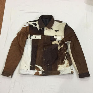 Chaqueta de cuero con pelo de vaca para hombre, chaqueta de cuero con estampado de vaca, chaqueta de cuero personalizada para hombre - Product Image 2