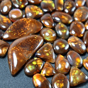 Natural <b>Mexican</b> Fire Agate Smooth Cabochon Mix Shape Fire Agate Loose Gemstones Wholesale for Jewelry Making - Product Image 1