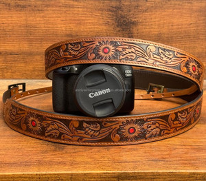 Premium Hand <b>Tooled</b> <b>Leather</b> Camera Strap for All Kinds of Cameras Custom Wholesale Cow <b>Leather</b> Camera Neck Shoulder Straps - Product Image 3