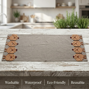 ผ้าปูโต๊ะปักลายไก่สีเบจ |   ผ้าปูโต๊ะตกแต่งคุณภาพพรีเมียมสำหรับบ้านและงานเทศกาล ดีไซน์หรูหราทันสมัย - Product Image 3