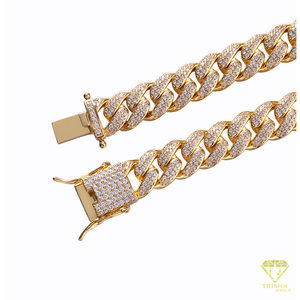 Collier chaîne cubaine en argent sterling 925 avec diamants Moissanite, bijoux de luxe de créateur, style Iced Out, pour hommes et femmes, vente en gros - Product Image 5
