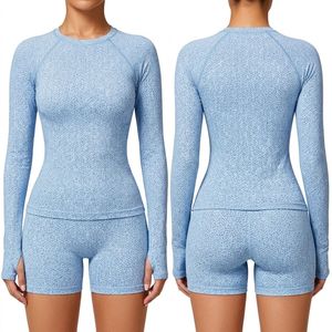 Custom Baby <b>Blue</b> Running <b>Tops</b> Embossed Surface Breathable Cooling First Class Knitted Fabric Crew Neck <b>Long</b> <b>Sleeve</b> Sweaters - Product Image 1