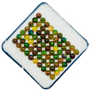 Opale noire éthiopienne naturelle, cabochons ronds de 3 mm, pierres précieuses chatoyantes, opale noire en gros, lot de pierres précieuses en vrac pour la fabrication de bijoux - Product Image 5