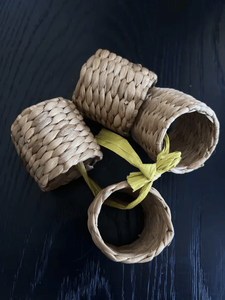 Woven Eco-Friendly Half <b>Moon</b> Napkin <b>Ring</b> Table Decoration Vietchoice Handmade Natural Water Hyacinth Braided Durable Napkin - Product Image 3