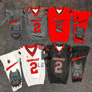 Ventes en gros de maillots de football américain de haute qualité, uniformes à manches courtes, ensembles de football universitaire, confortables, élégants, service OEM - Product Image 5