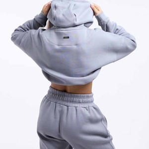 Conjunto de Sudadera con Capucha de Forro Polar Gris para Mujer, Corte Holgado Informal, 2 Piezas, Pantalones Deportivos Largos con Bolsillos, Transpirables, para Todas las Temporadas - Product Image 6