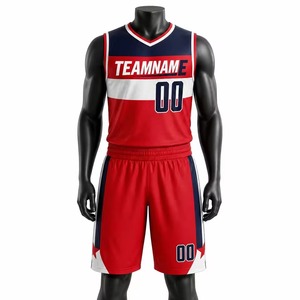 Maillots de sport respirants en polyester pour hommes, ensembles d'uniformes de basketball personnalisables pour jeunes, vêtements de basketball sur mesure - Product Image 1