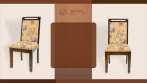 High-Quality Solid Wooden Legs With Florals Printed Cotton Upholstered Modern Design Dining Chair For Restaurant & Banquet Halls - Product Image 3