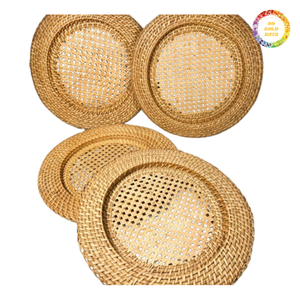 Plato Decorativo Desechable de Ratán Natural Tejido y Pintado a Mano, Estilo Vintage, Ecológico, para Restaurantes, Hoteles y Bodas, al por Mayor - Product Image 6