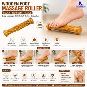 Rouleau de massage des pieds en bois K Star, meilleur masseur manuel pour les pieds, soulagement de la douleur, relaxation, soins de santé - Product Image 5