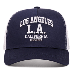 Black 6-Panel Trucker Cap Mesh Fabric Adjustable Unisex Casual Spring Summer <b>Hat</b> - Product Image 5