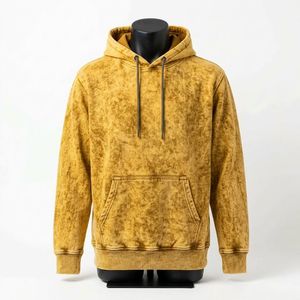 Sudadera con Capucha Oversize Vintage de Algodón Pesado con Lavado Ácido, Estilo Pullover, Ropa Casual Personalizada de Streetwear - Product Image 1