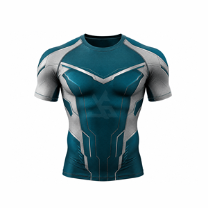 T-shirt de compression athlétique pour homme, séchage rapide, performance, sous-vêtement technique, gym, entraînement, course à pied, extensible, sportswear - Product Image 1